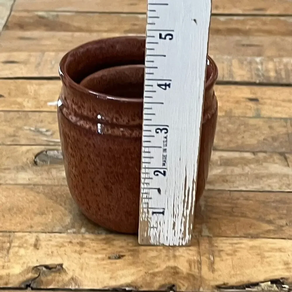 Vintage Stoneware Jars Set of 2 3.5